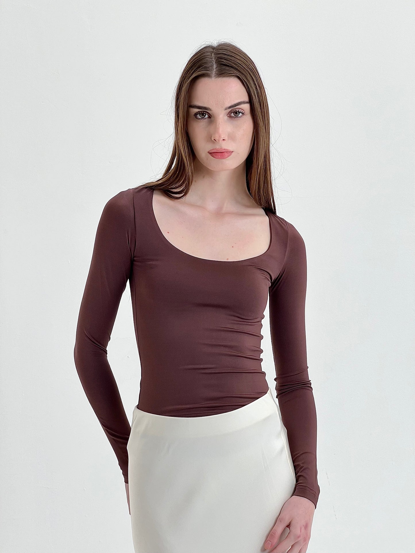 Long Sleeves Scoop Top